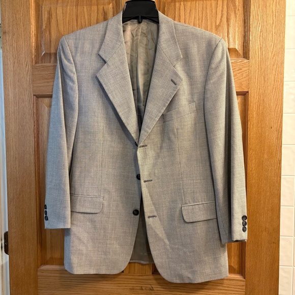 Vtg Bachrach Gray Hounds Tooth Pure Virgin Wool Blazer Sport Coat Jacket Mens 43 - Picture 1 of 7